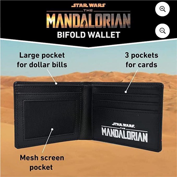 Star Wars Mandalorian Bifold Wallet with Tin Case NIB Concept One - Picture 4 of 7